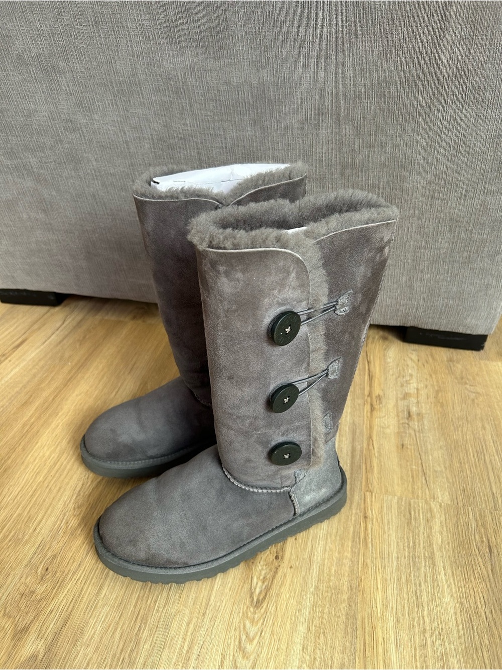 UGG Triple-Button Tall Winter Boot in Gray